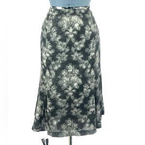 Jones New York Signature black/white floral print, lined A-line skirt 16 459